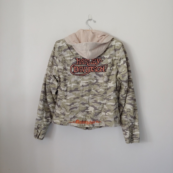 Harley Davidson Motorcycle 2 In 1 Camouflage Jacket Size Large - Picture 2 of 15